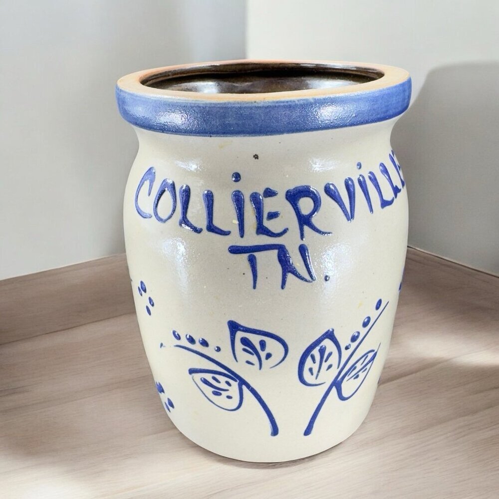 1995 Beaumont Brothers Pottery Stoneware Utensil Holder‎ Vase Salt Glaze TN BBP